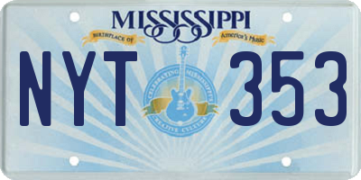 MS license plate NYT353
