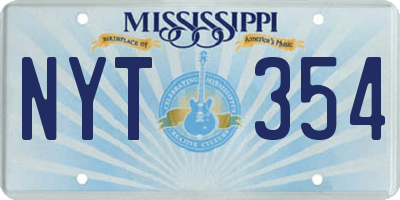 MS license plate NYT354