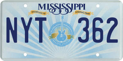 MS license plate NYT362