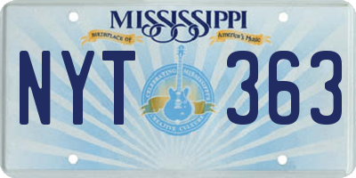 MS license plate NYT363