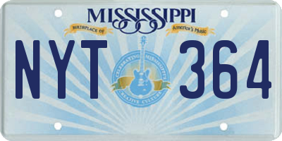 MS license plate NYT364