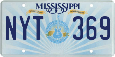 MS license plate NYT369