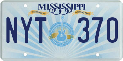 MS license plate NYT370