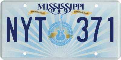 MS license plate NYT371