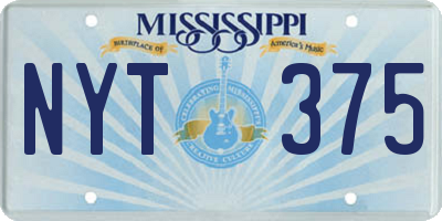 MS license plate NYT375