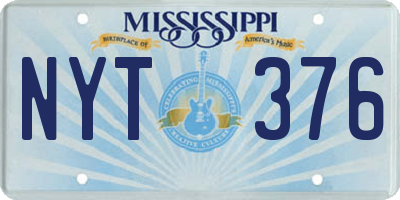 MS license plate NYT376