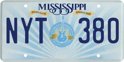 MS license plate NYT380