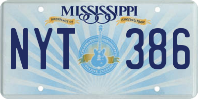 MS license plate NYT386