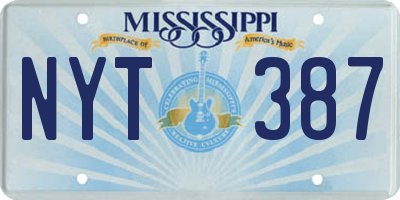 MS license plate NYT387