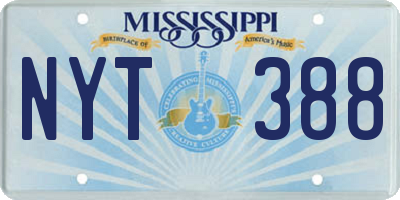 MS license plate NYT388