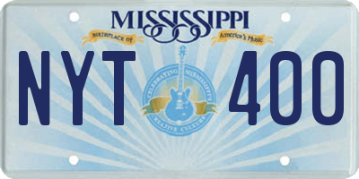 MS license plate NYT400