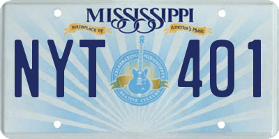 MS license plate NYT401