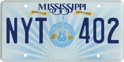 MS license plate NYT402