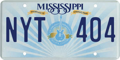 MS license plate NYT404