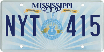 MS license plate NYT415