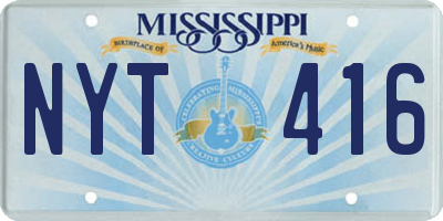 MS license plate NYT416