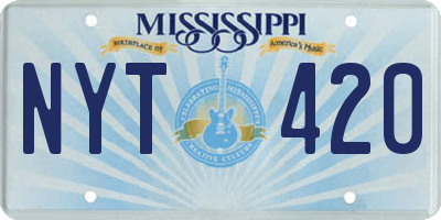 MS license plate NYT420