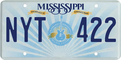 MS license plate NYT422