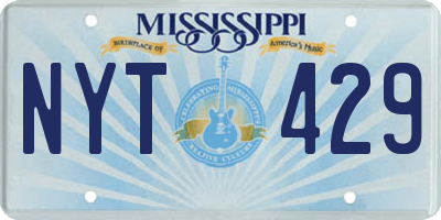 MS license plate NYT429