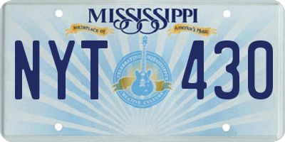 MS license plate NYT430