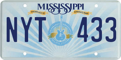 MS license plate NYT433