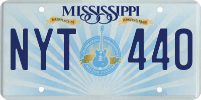 MS license plate NYT440