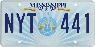 MS license plate NYT441