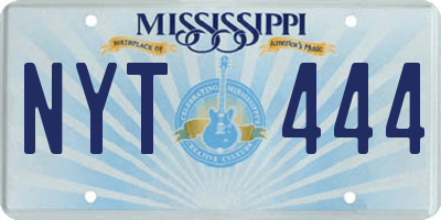 MS license plate NYT444