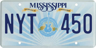 MS license plate NYT450