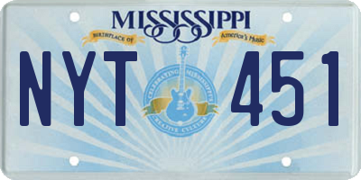 MS license plate NYT451