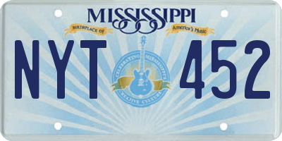 MS license plate NYT452