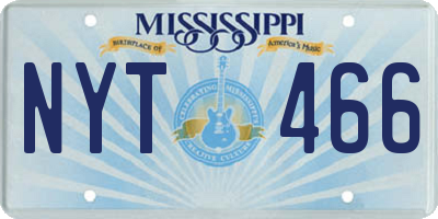 MS license plate NYT466
