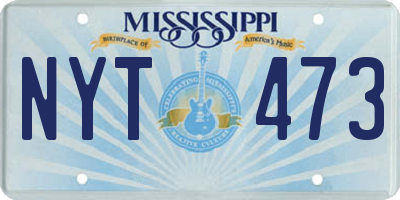 MS license plate NYT473