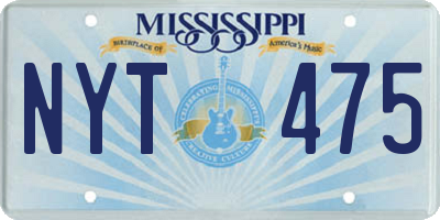 MS license plate NYT475