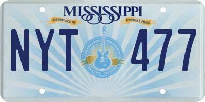MS license plate NYT477