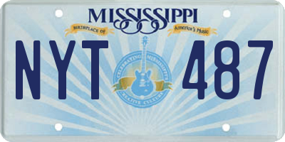 MS license plate NYT487