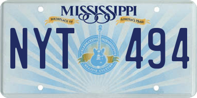 MS license plate NYT494