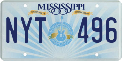 MS license plate NYT496