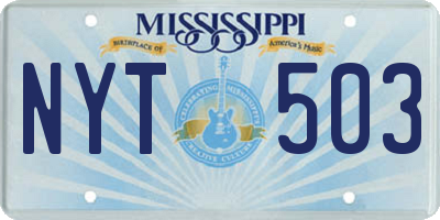 MS license plate NYT503
