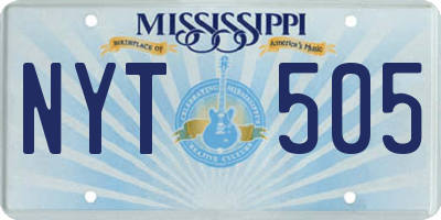 MS license plate NYT505