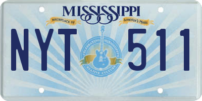MS license plate NYT511