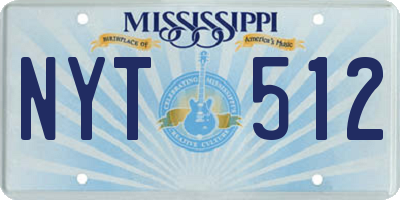 MS license plate NYT512