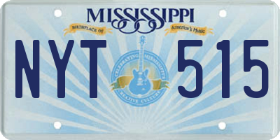 MS license plate NYT515