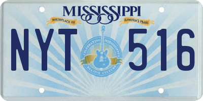 MS license plate NYT516