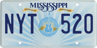 MS license plate NYT520