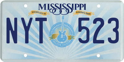 MS license plate NYT523