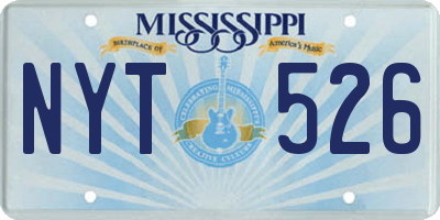 MS license plate NYT526