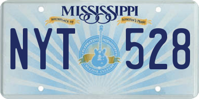 MS license plate NYT528