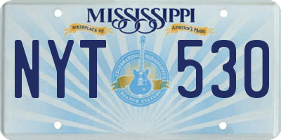 MS license plate NYT530