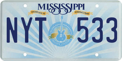 MS license plate NYT533